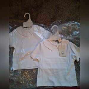 petite ami toddler Boys Shirts, BUNDLE OF 2. Sz 24M, short sleeves, organic